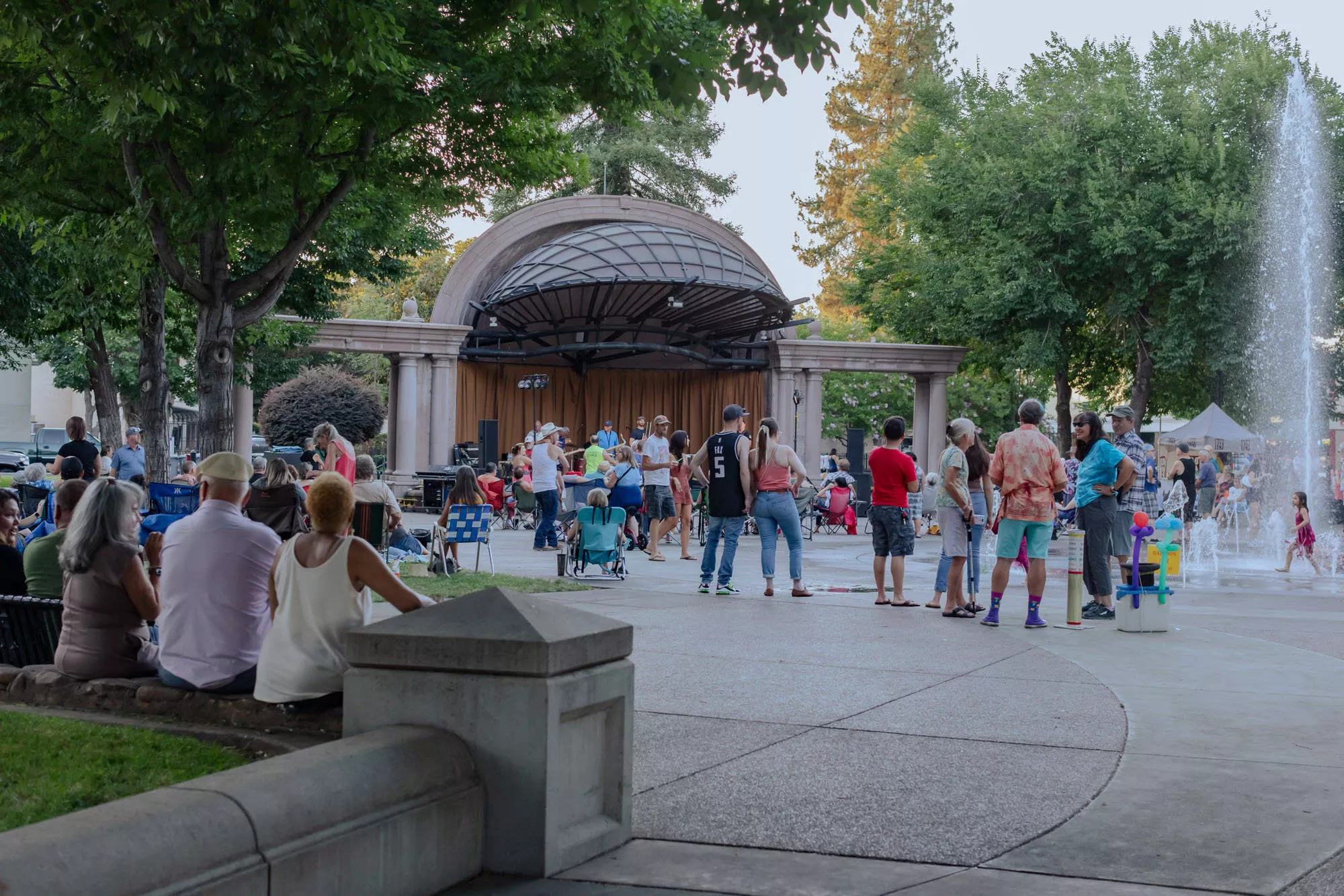 A view from across the plaza as The Chuck Epperson Band performs at Friday Night Concerts in Plaza Park.