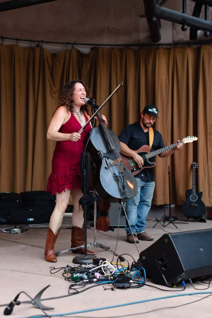 Rebecca Roundman performs with her band Dirty Cello for Friday Night Concert, 2021