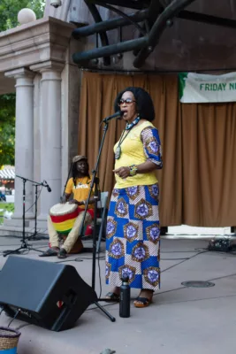 Duniya performing for Friday Night Concerts in Plaza Park, 2023