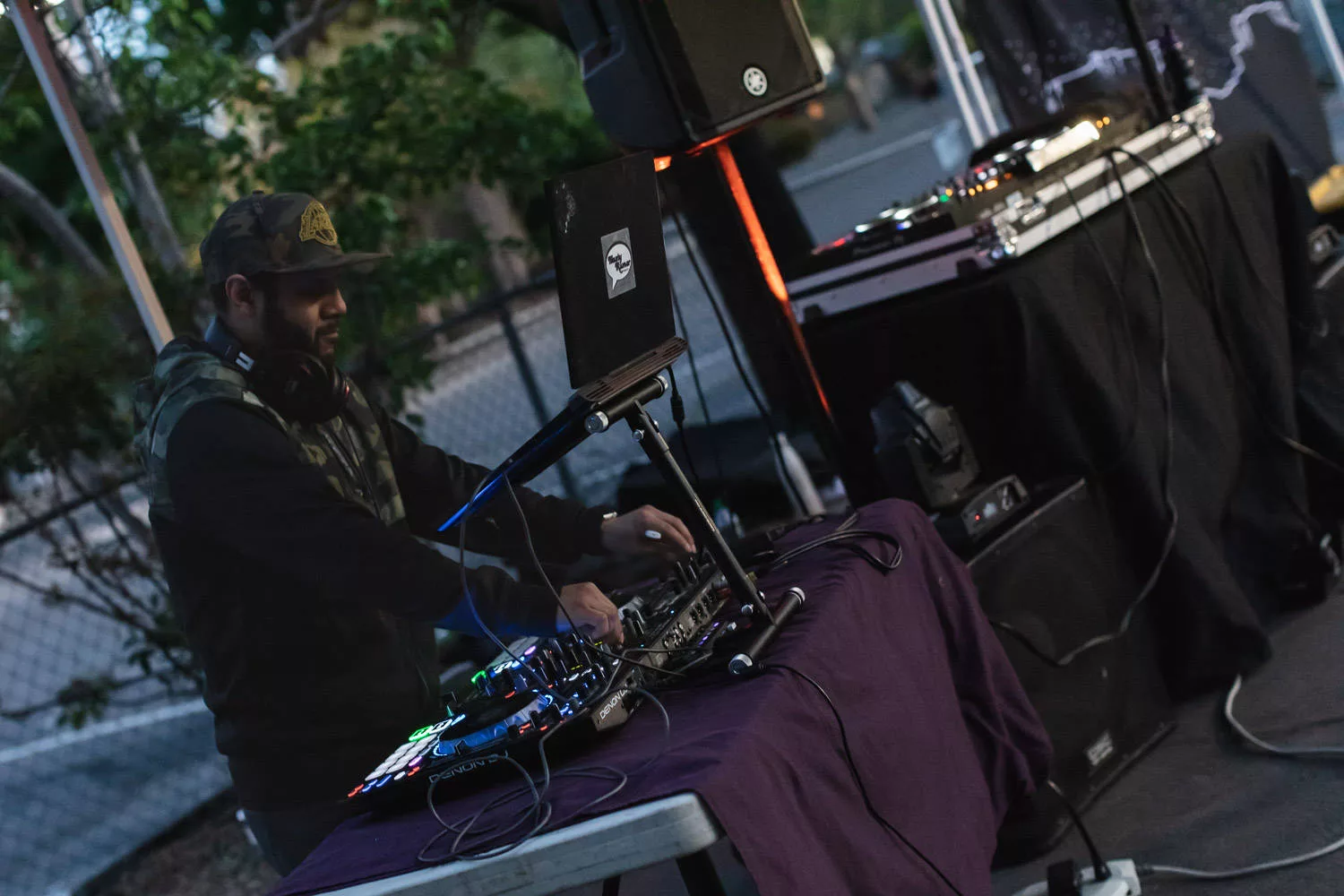 DJ Heezy brining the tunes to the grand opening celebration at Ebarc Chico, 2023.