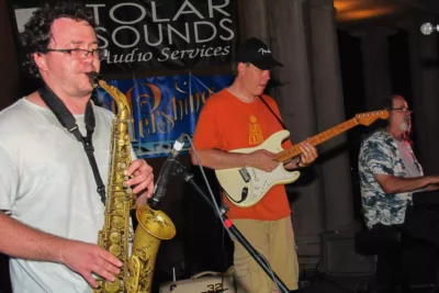 Brian Ronald Jones and Jeff Pershing performing with The Jeff Pershing Band during Friday Night Concerts.