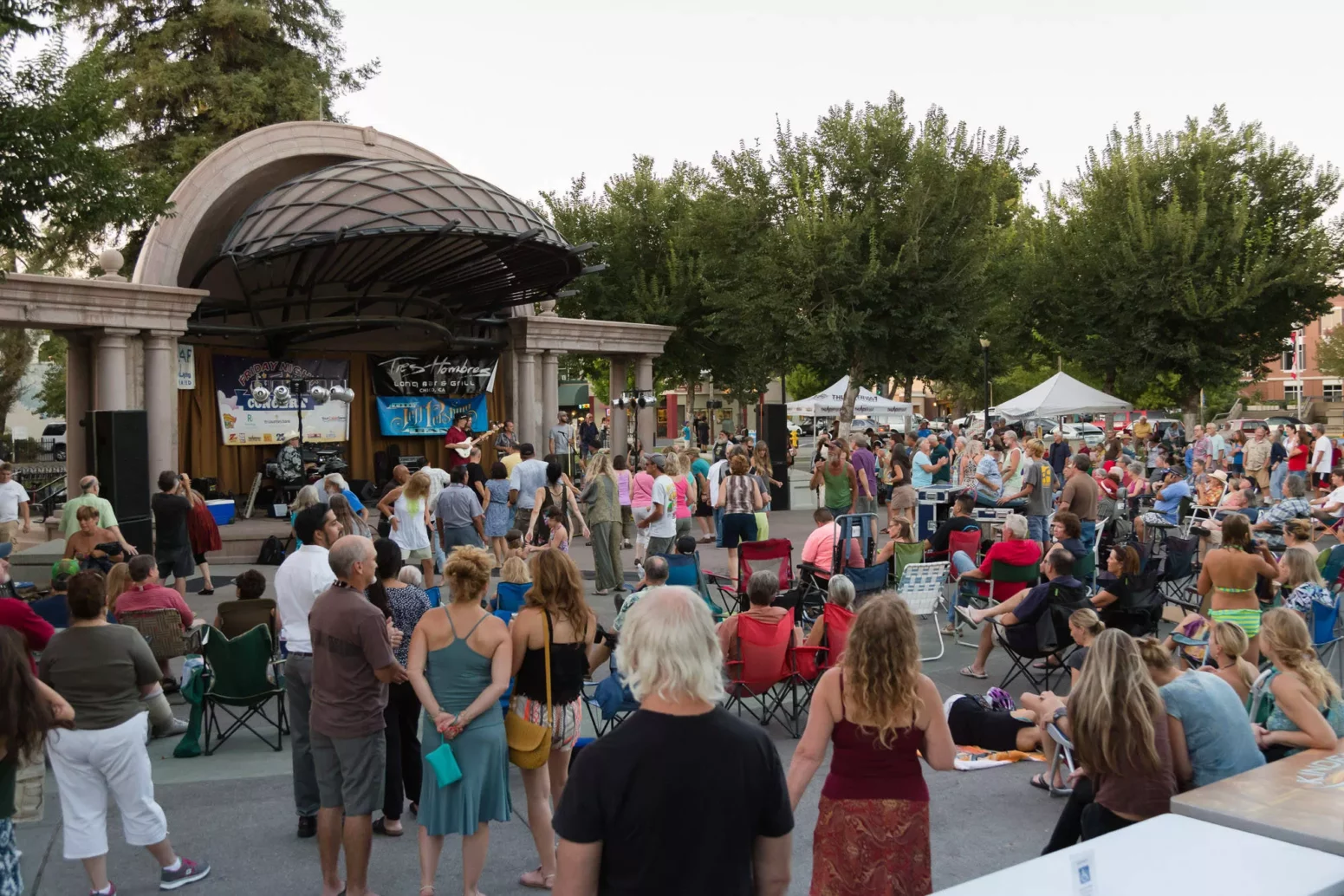 A view from the crowd in Plaza Park as the Jeff Pershing Band performs at Friday Night Concerts in 2014.