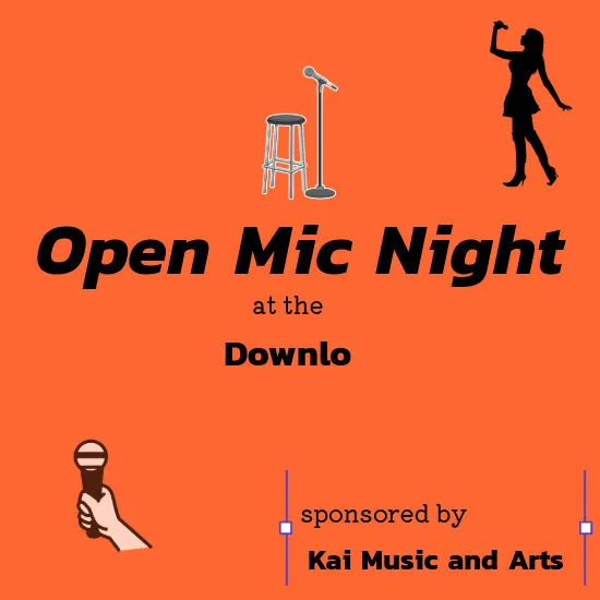Open Mic - Downlo event graphic, 2024