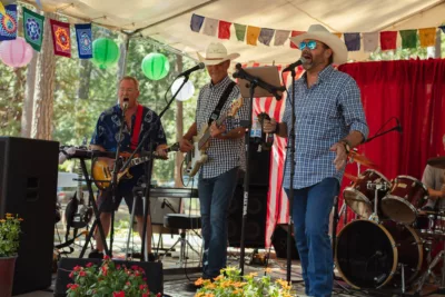 Whiskey River Band performing at the 2023 Cohasset Bazaar and Music Festival.