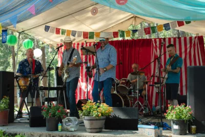 Whiskey River Band performing at the 2023 Cohasset Bazaar and Music Festival.
